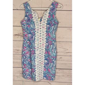 Lilly Pulitzer Target 20th Anniversary Lace Trim Mini Shift Dress Women Size 2